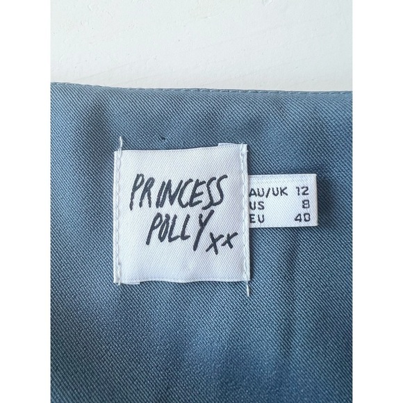 Princess Polly Huxley Blue Square Neck Crop Top Size 8 - Picture 7 of 10